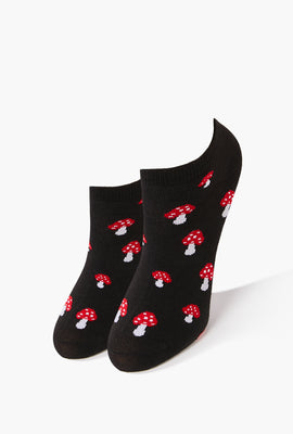 Link to Mushroom Print Ankle Socks Black