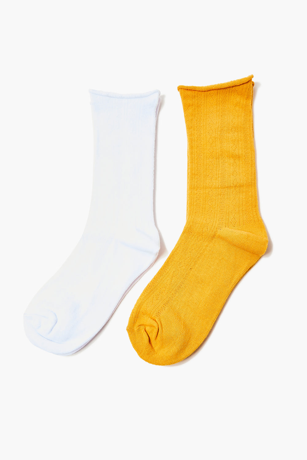 Pointelle Crew Sock Set - 2 pack Mustard