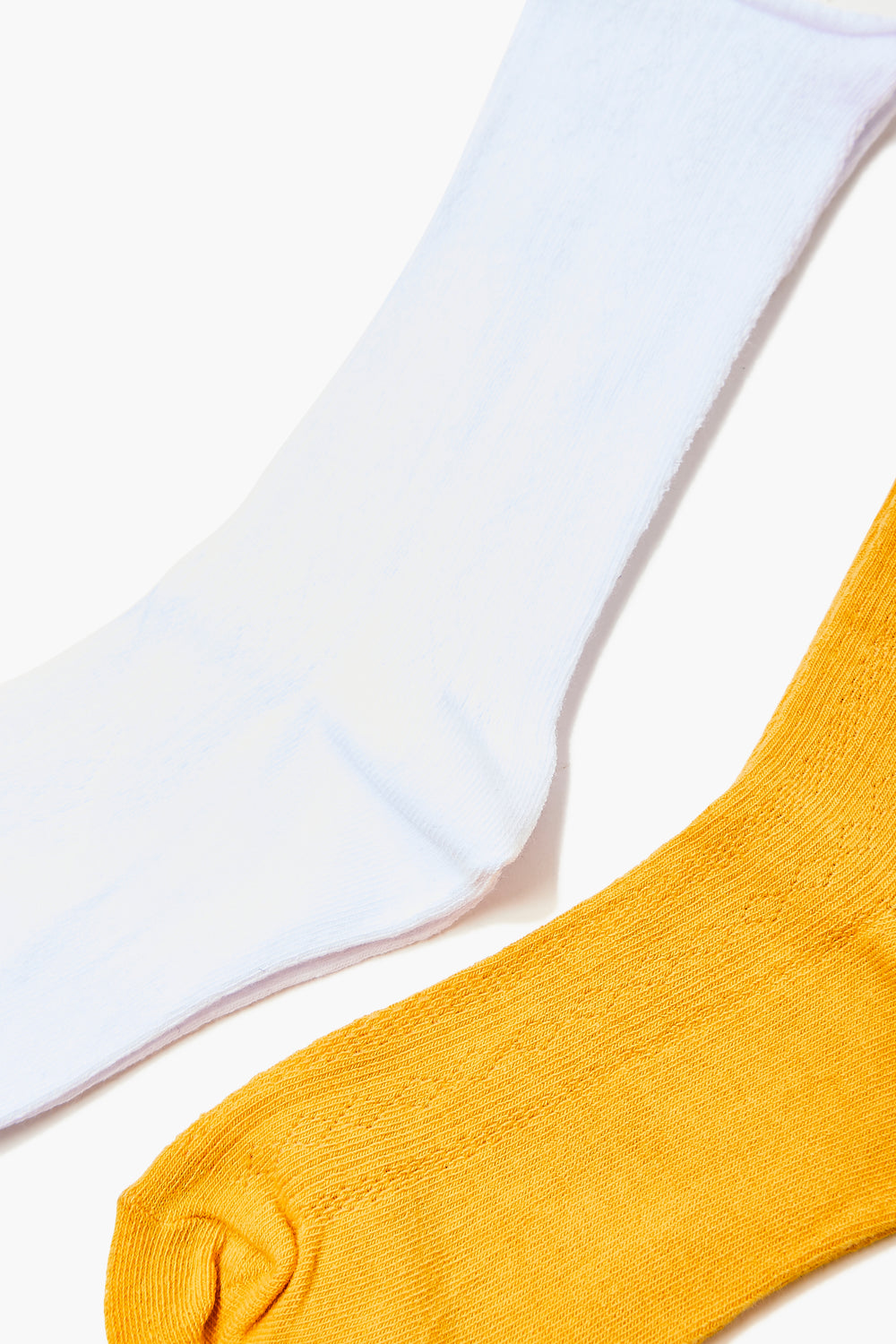 Pointelle Crew Sock Set - 2 pack Mustard