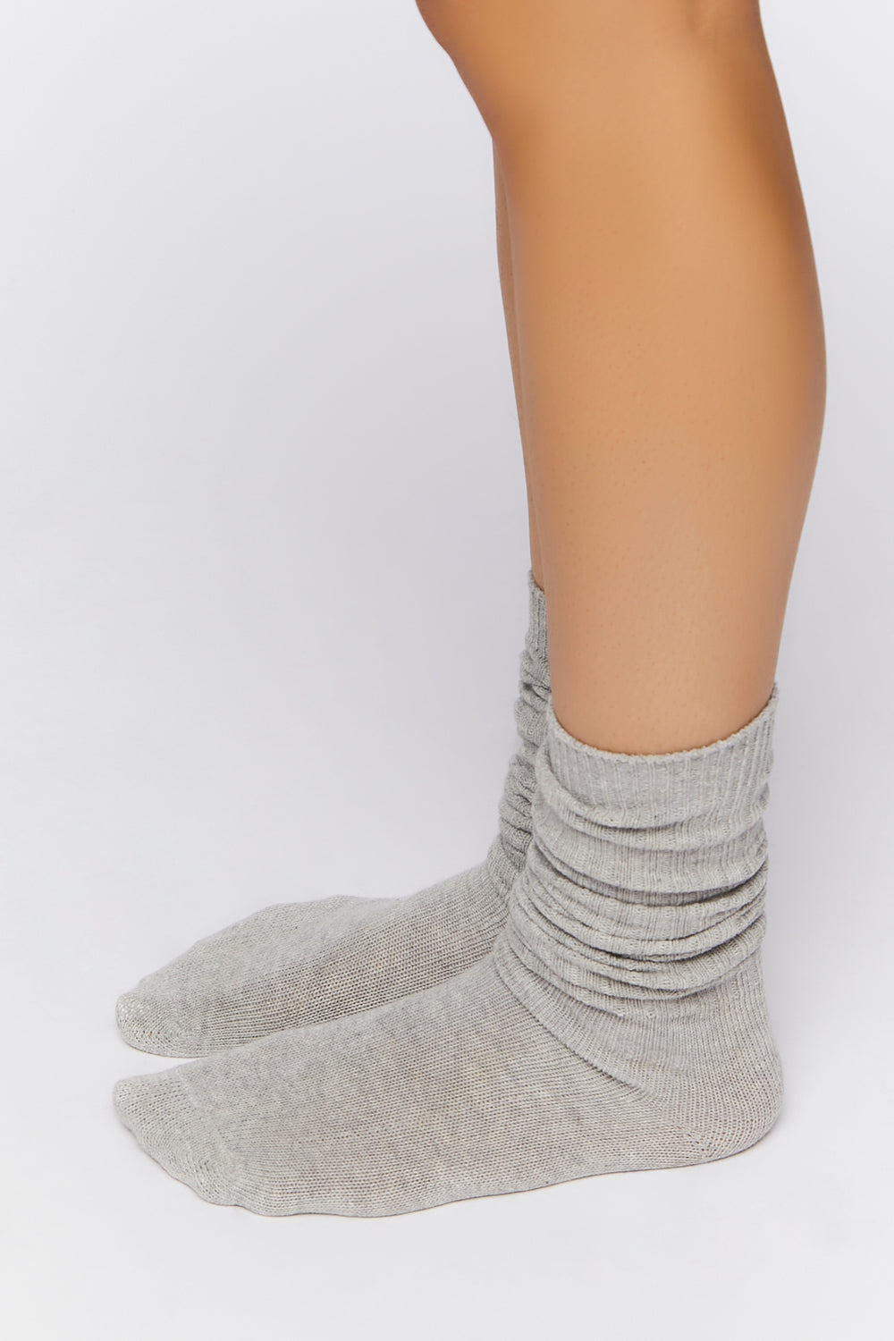Ribbed Knee-High Socks Heather Grey