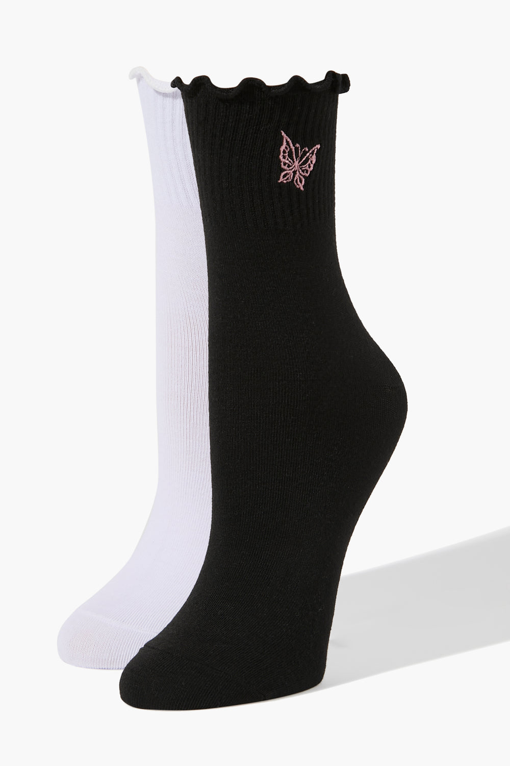 Butterfly Crew Sock Set - 2 pack Black