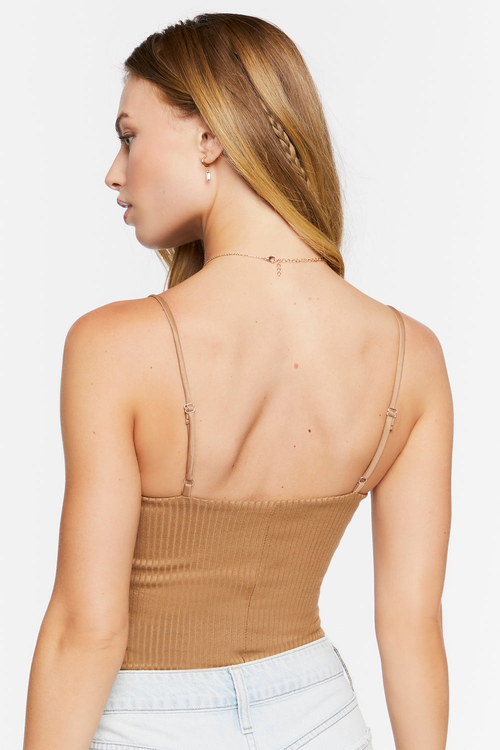 Ribbed Cami Bodysuit Taupe