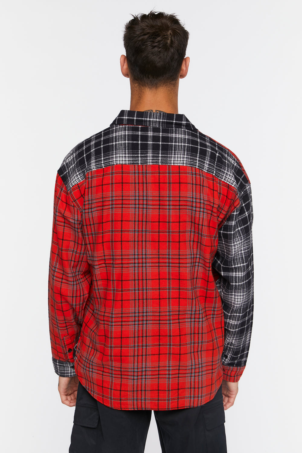 Plaid Button-Front Shirt Red