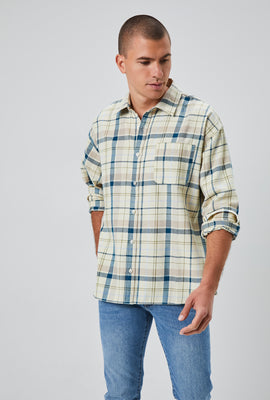 Link to Plaid Linen-Blend Shirt Taupe