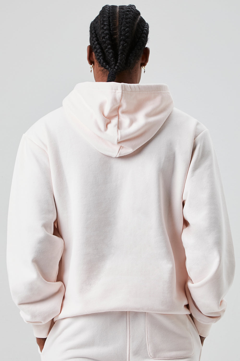 French Terry Drawstring Hoodie Pink