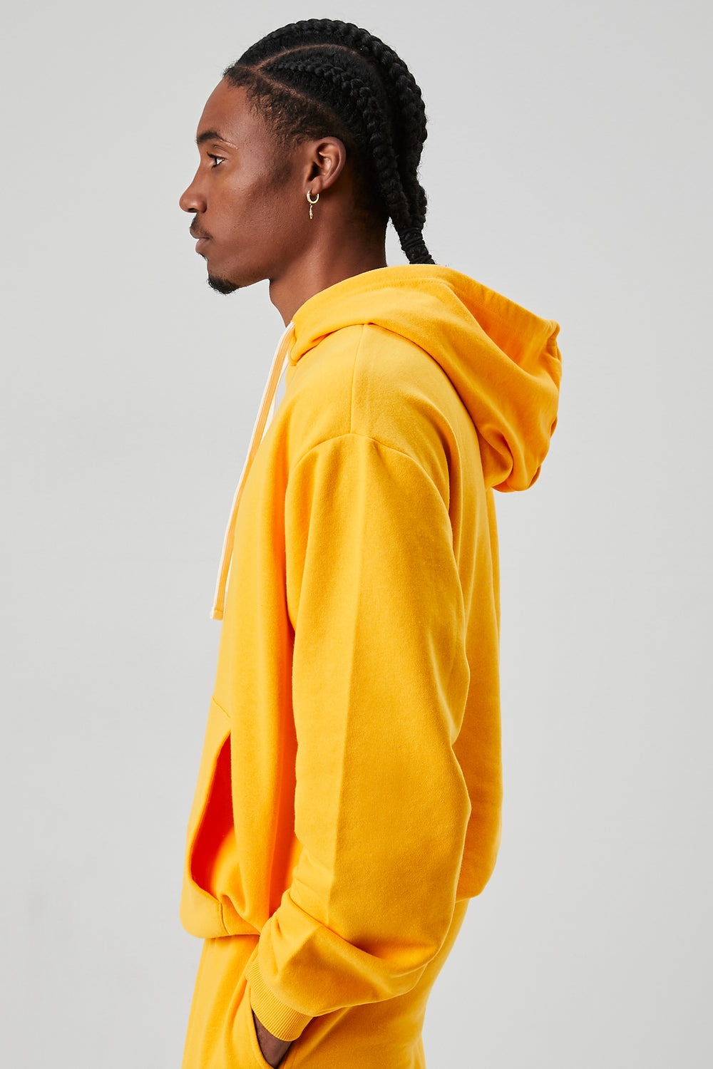 French Terry Drawstring Hoodie Orange