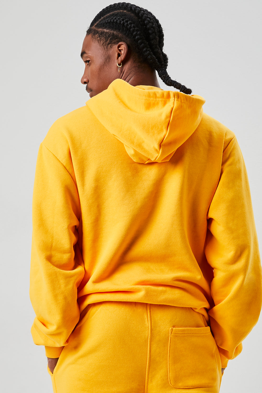 French Terry Drawstring Hoodie Orange