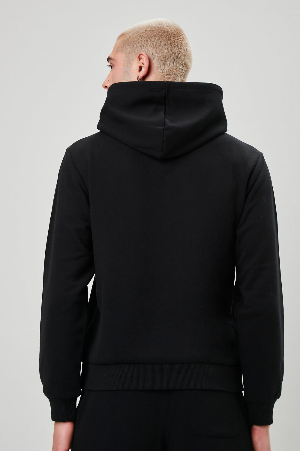 Basic Drawstring Hoodie Black