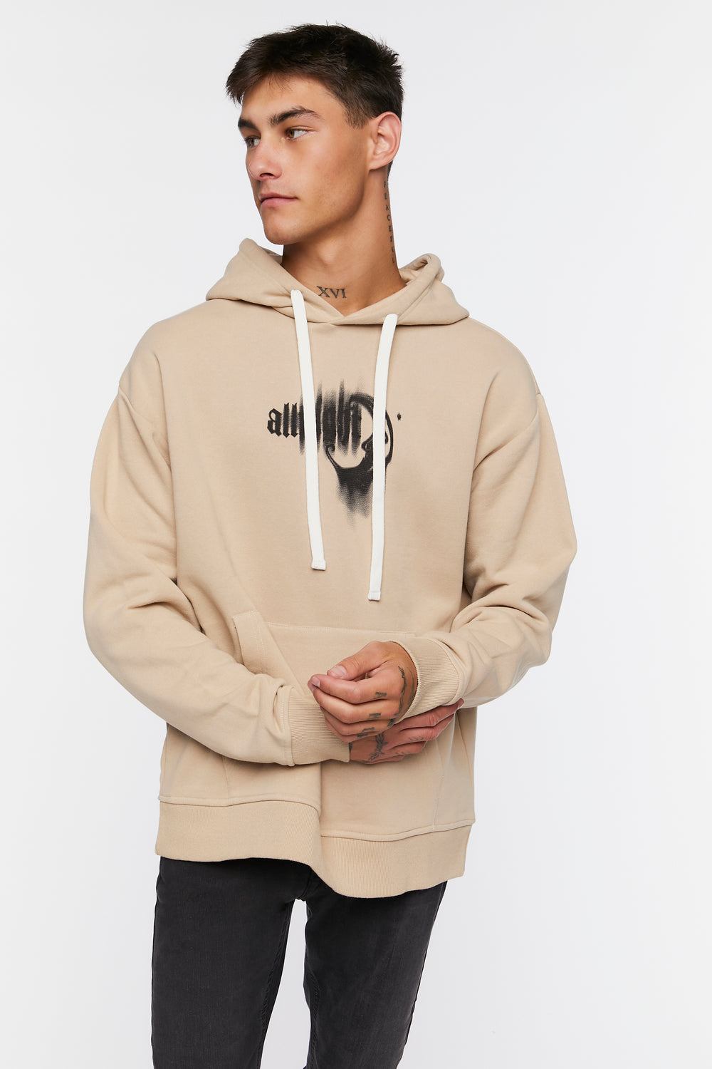 Allnight Graphic Hoodie Taupe