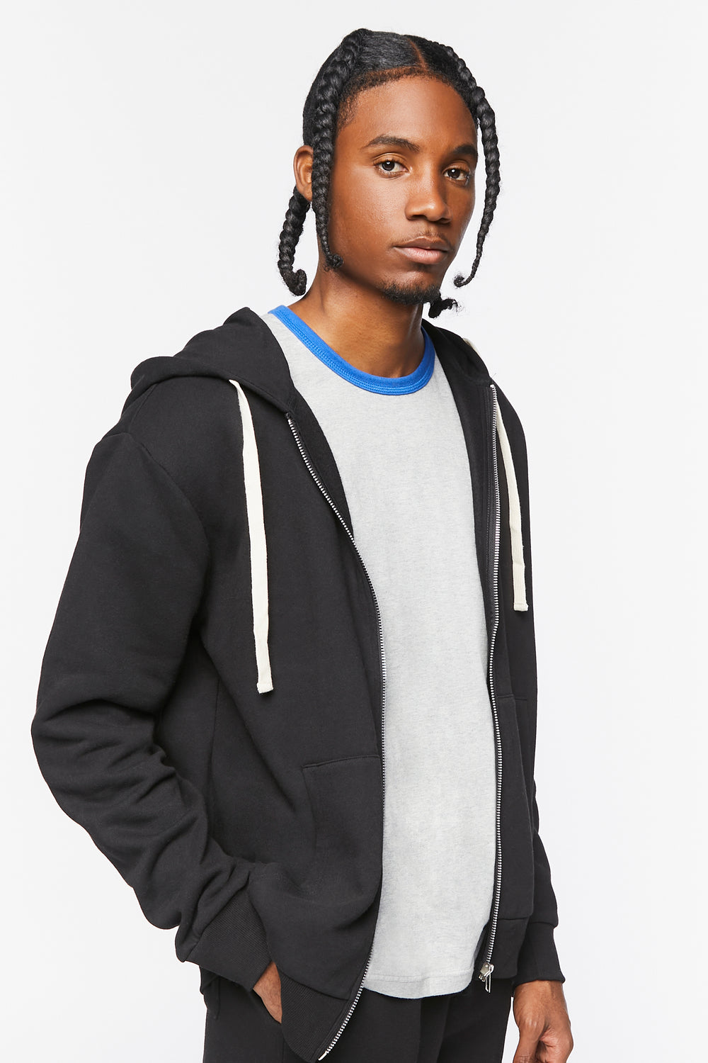 Fleece Zip-Up Hoodie Black