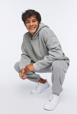 Link to Mineral Wash Toggle Drawstring Hoodie Heather Grey