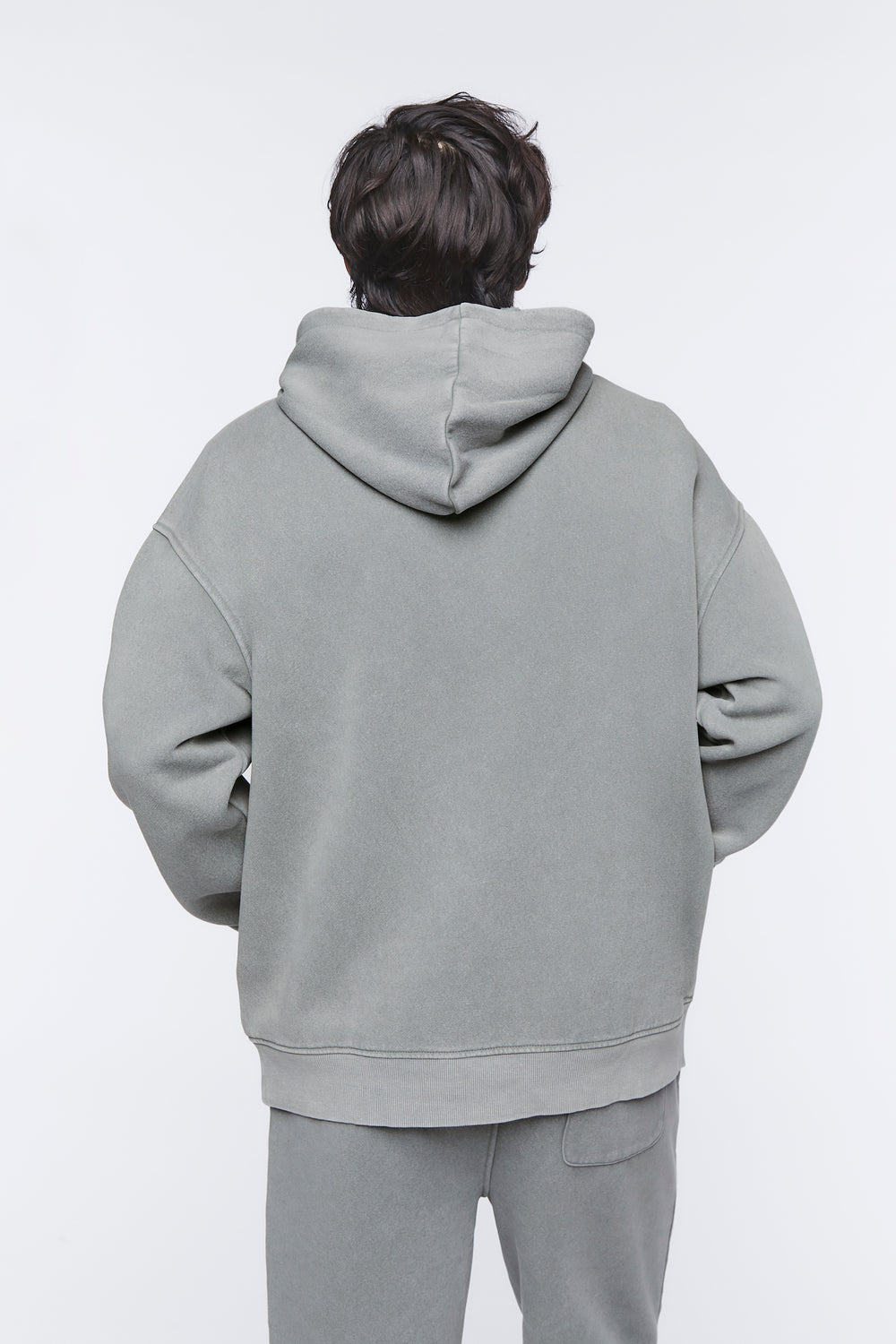 Mineral Wash Toggle Drawstring Hoodie Heather Grey