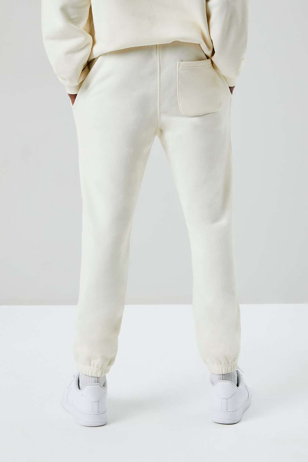 Basic Drawstring Joggers Cream