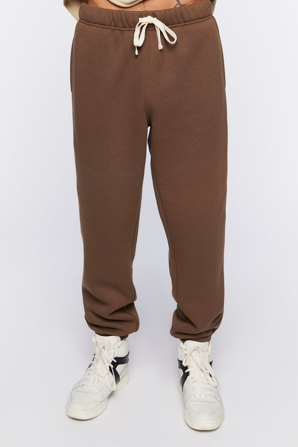 Basic Drawstring Joggers Dark Brown