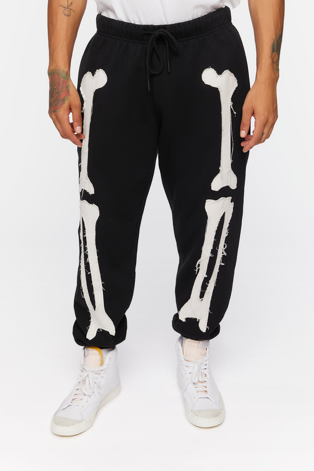 Skeleton Print Joggers Black