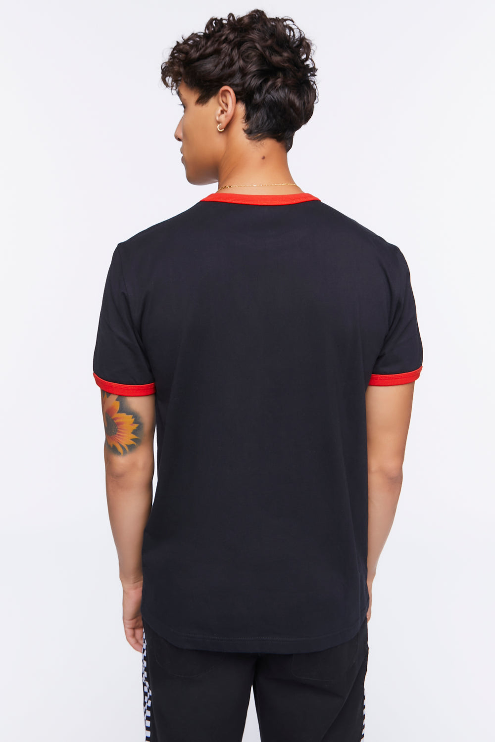 Crew Neck Ringer Tee Black