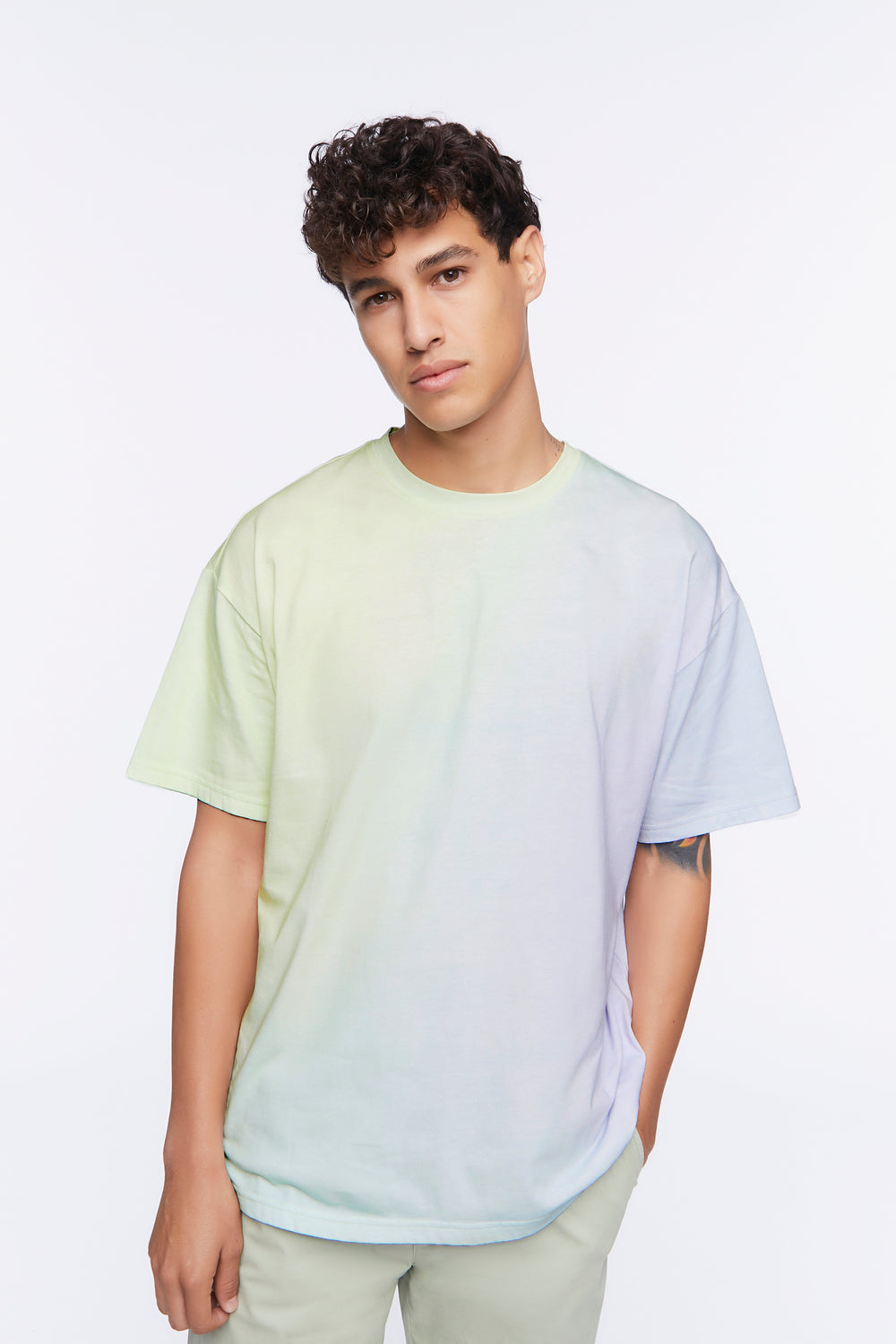 Gradient Wash Crew Tee Blue