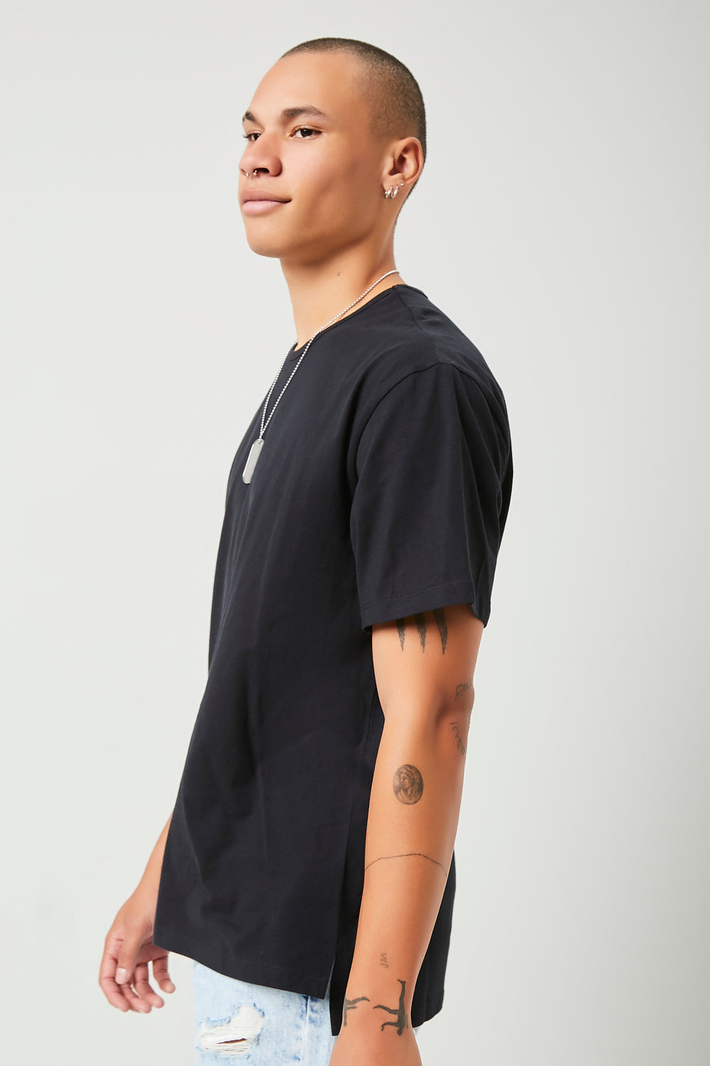 Essential High-Low Tee Black