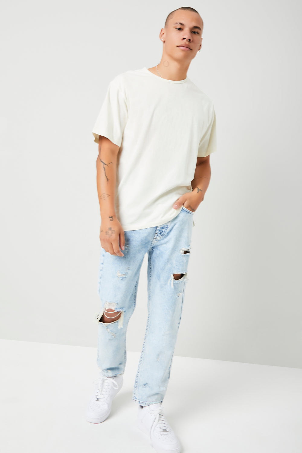 Essential High-Low Tee Cream