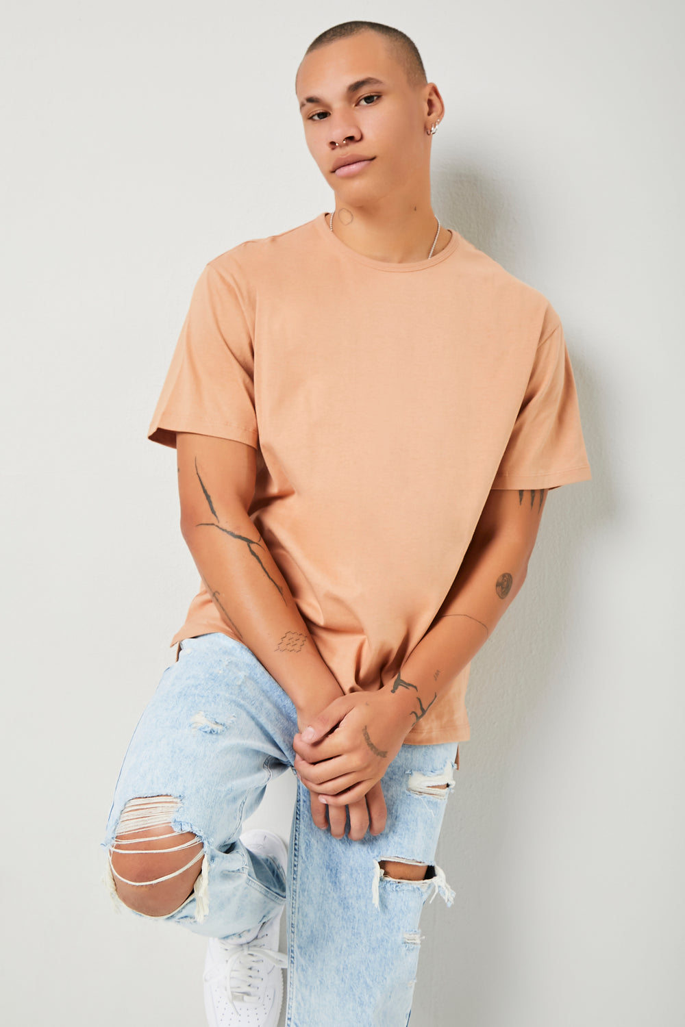 Essential High-Low Tee Camel