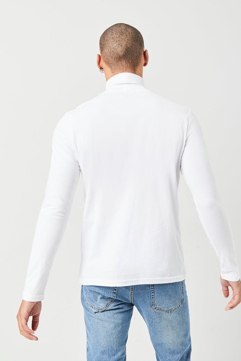 Turtleneck Long-Sleeve Top White