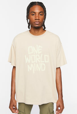 Link to T-Shirt À Imprimé One World Mind Taupe