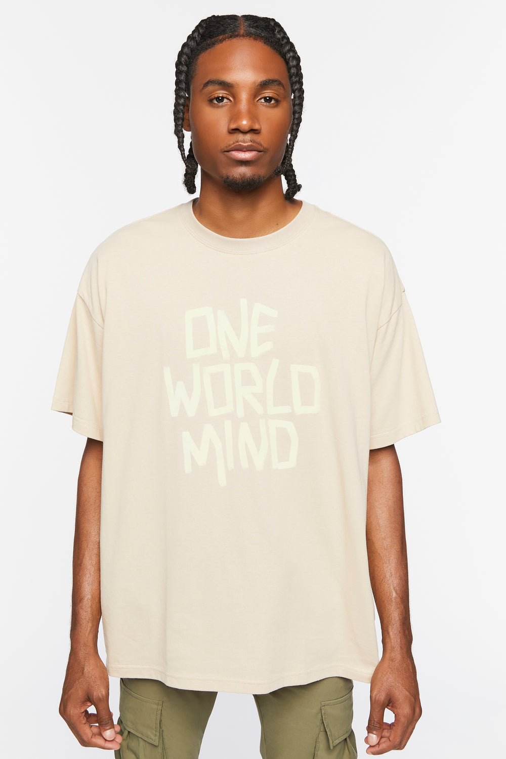 One World Mind Graphic Tee Taupe