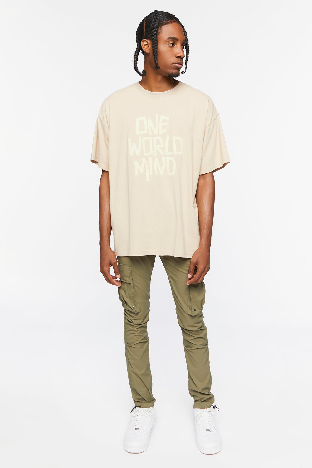 One World Mind Graphic Tee Taupe