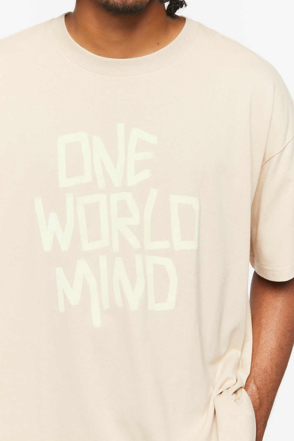 One World Mind Graphic Tee Taupe