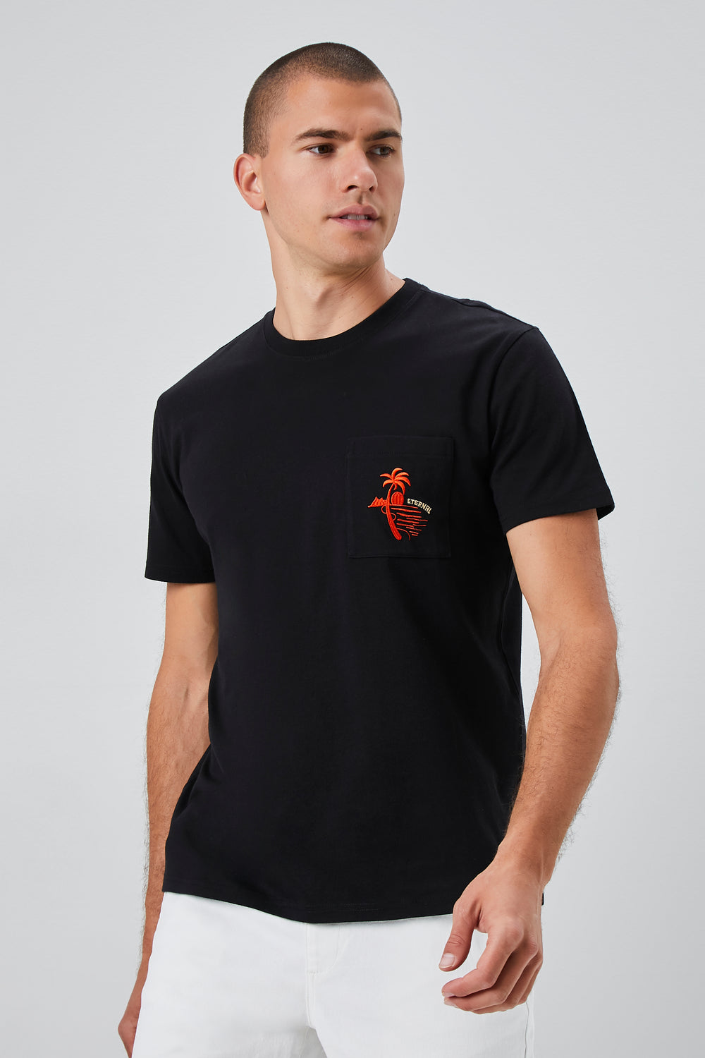Embroidered Eternal Graphic Tee Black