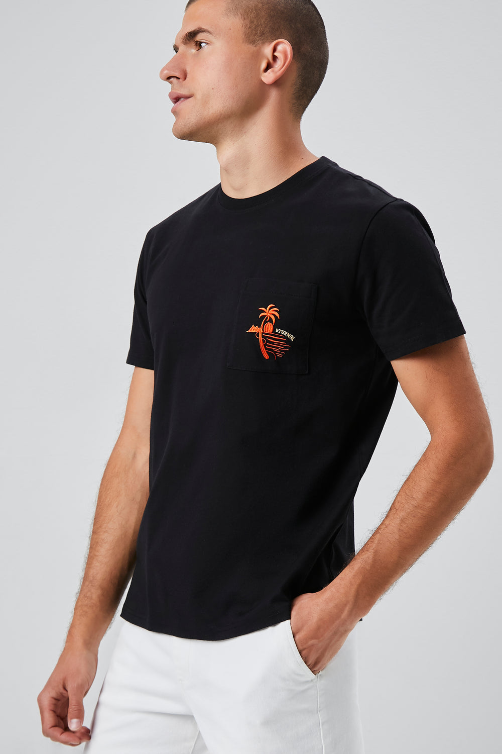 Embroidered Eternal Graphic Tee Black