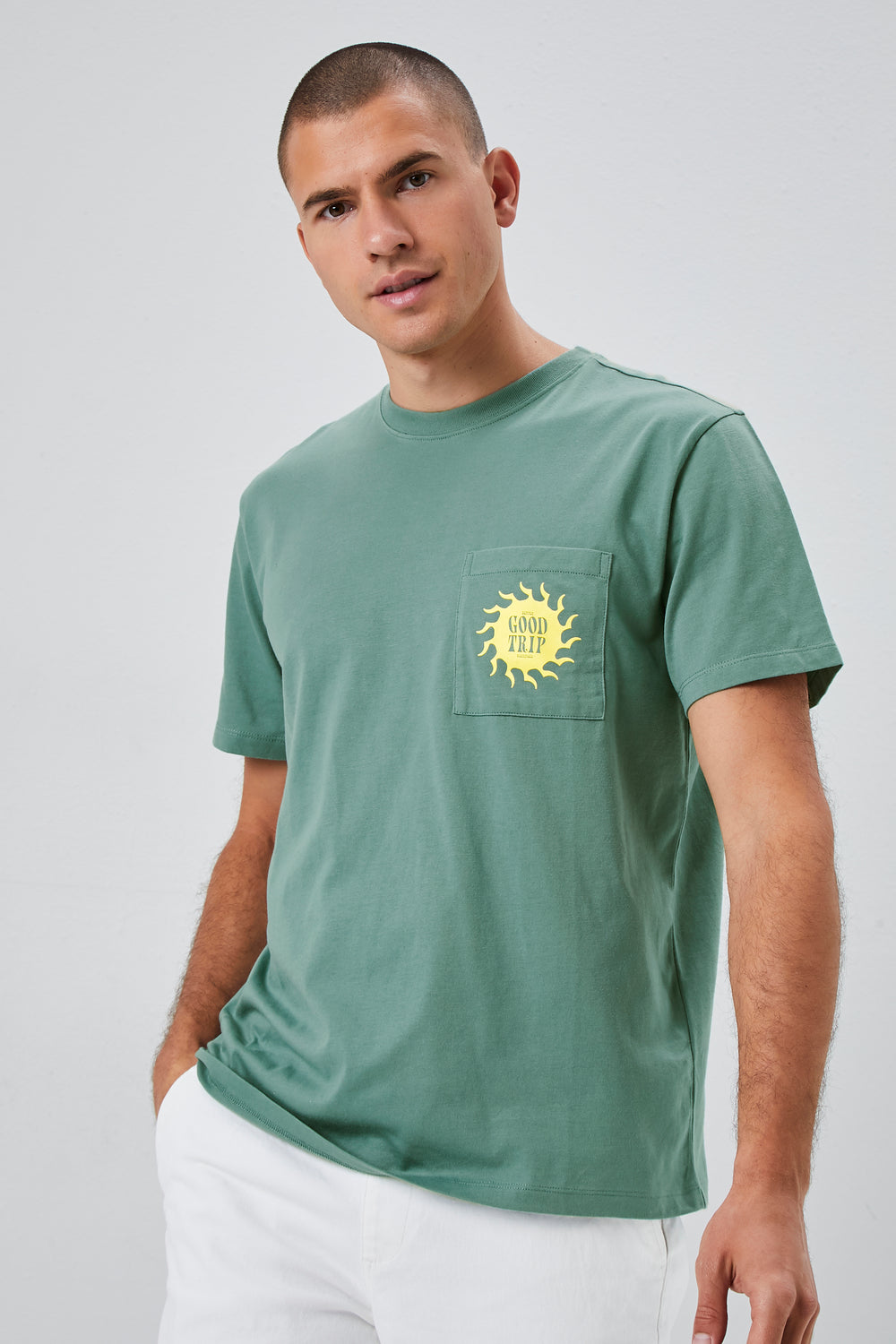 Good Trip Graphic Crew Neck Tee Green