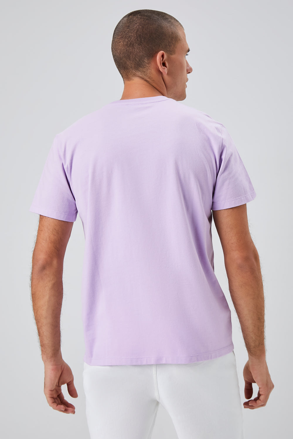 Tropical Floral Graphic Crew Neck Tee Lilac