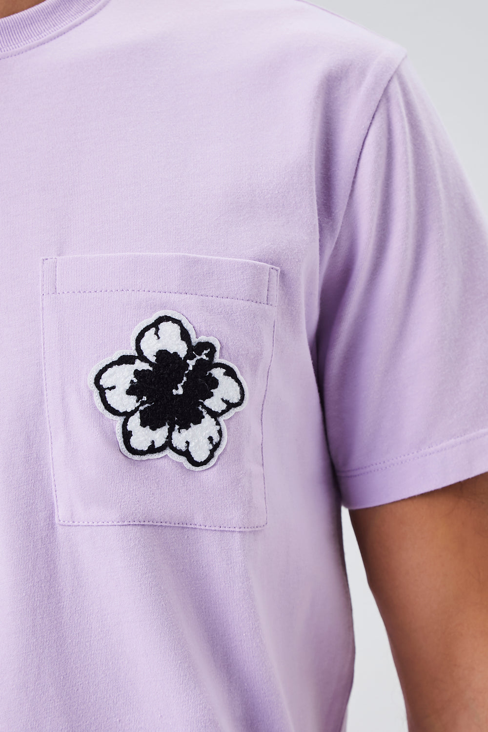 Tropical Floral Graphic Crew Neck Tee Lilac