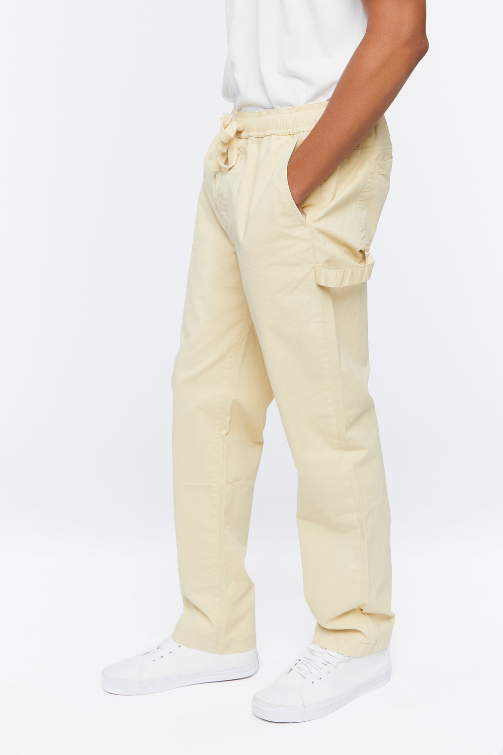 Twill Drawstring Pants Khaki