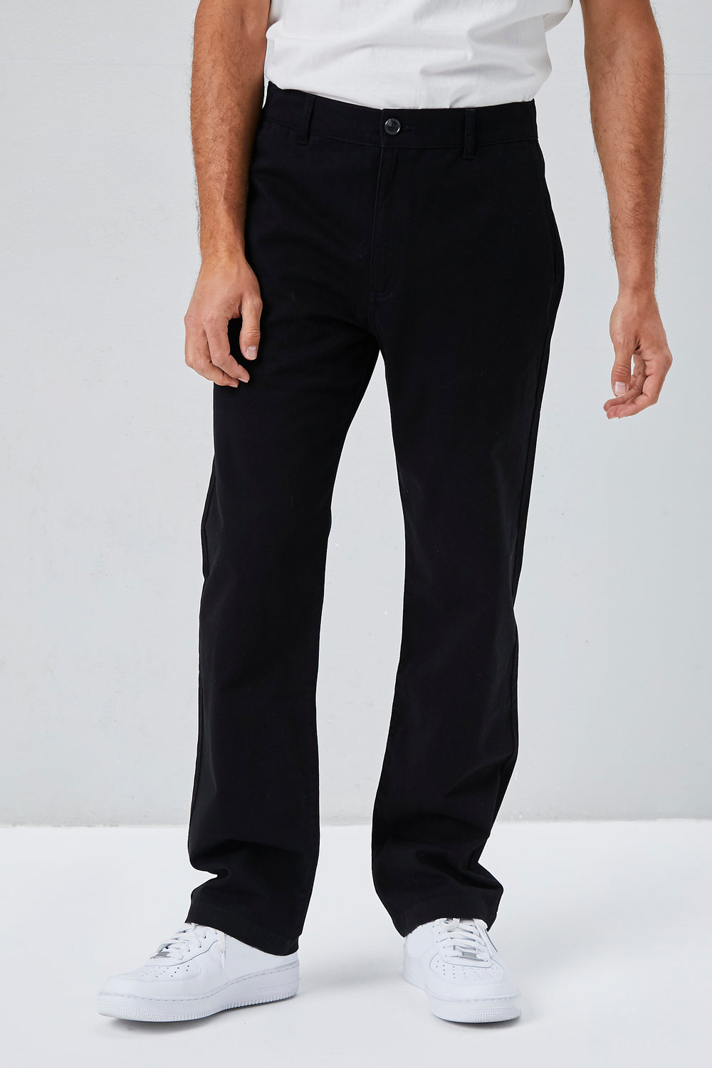 Cotton Straight-Leg Pants Black