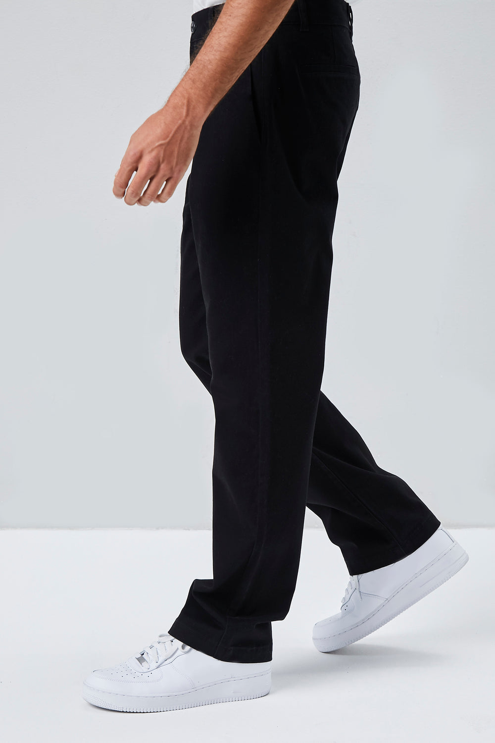 Cotton Straight-Leg Pants Black