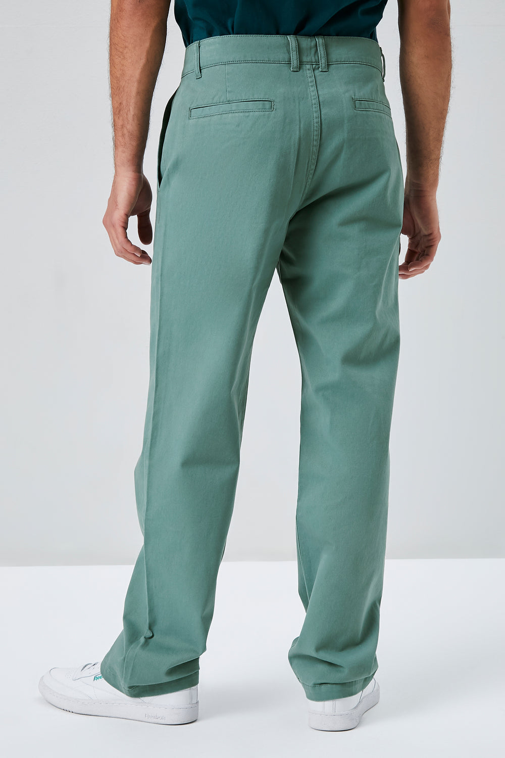Cotton Straight-Leg Pants Green