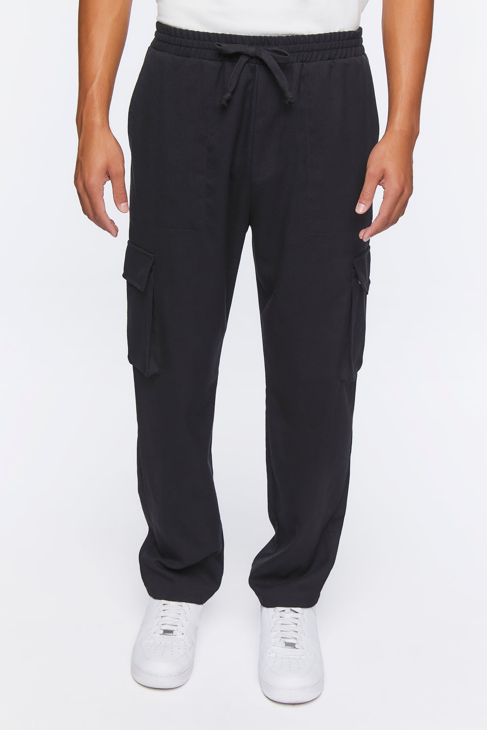 Drawstring Cargo Joggers Black