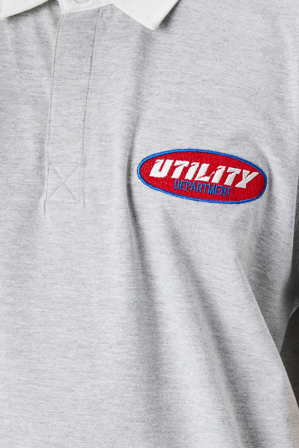 Utility Department Patch Polo Shirt Heather Grey