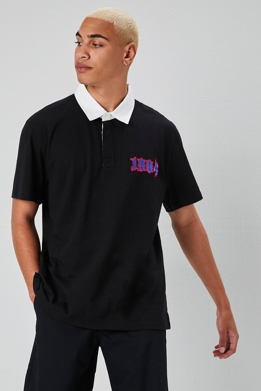 Embroidered USA Polo Shirt Black