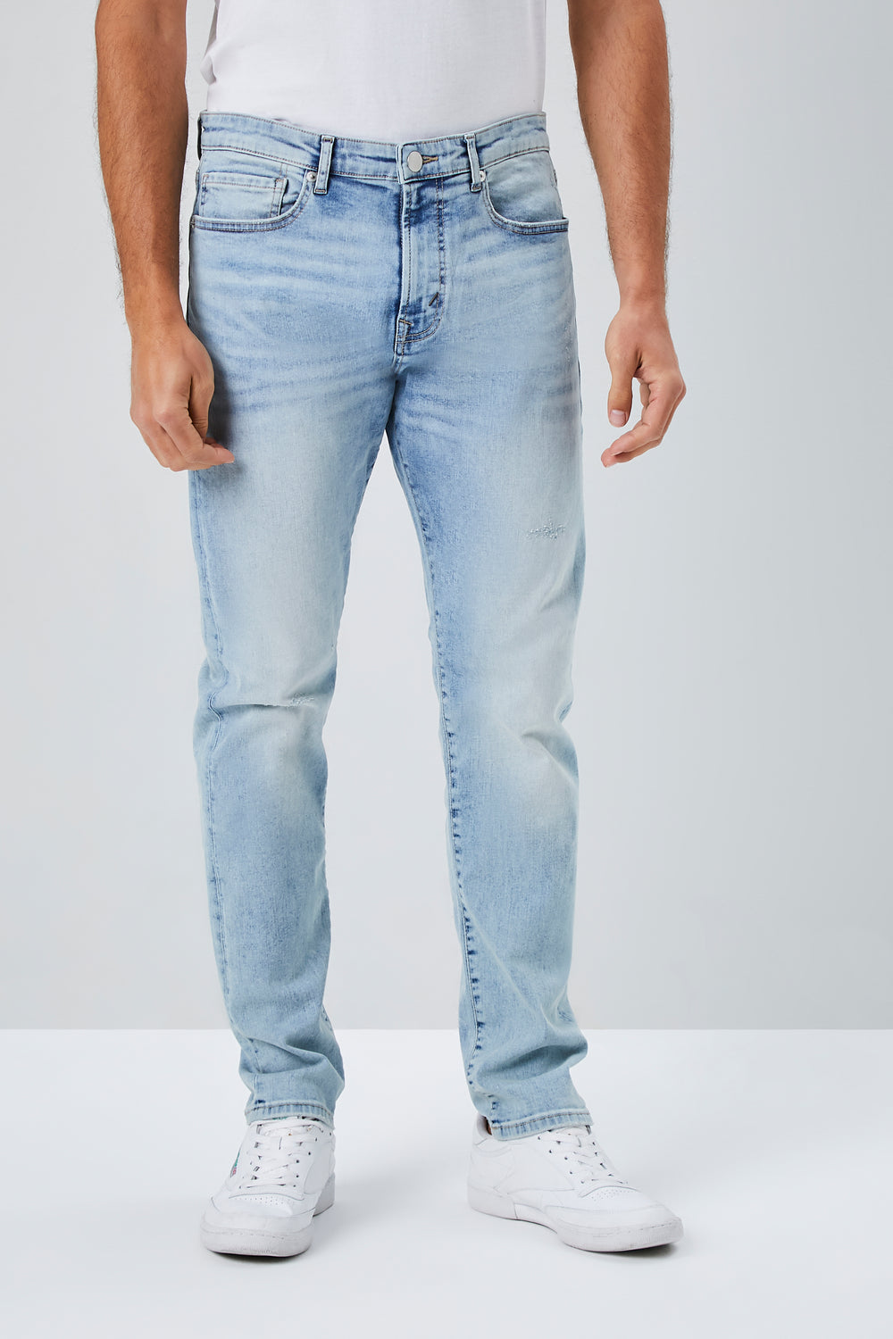 Stonewash Slim-Fit Jeans Light Denim Blue
