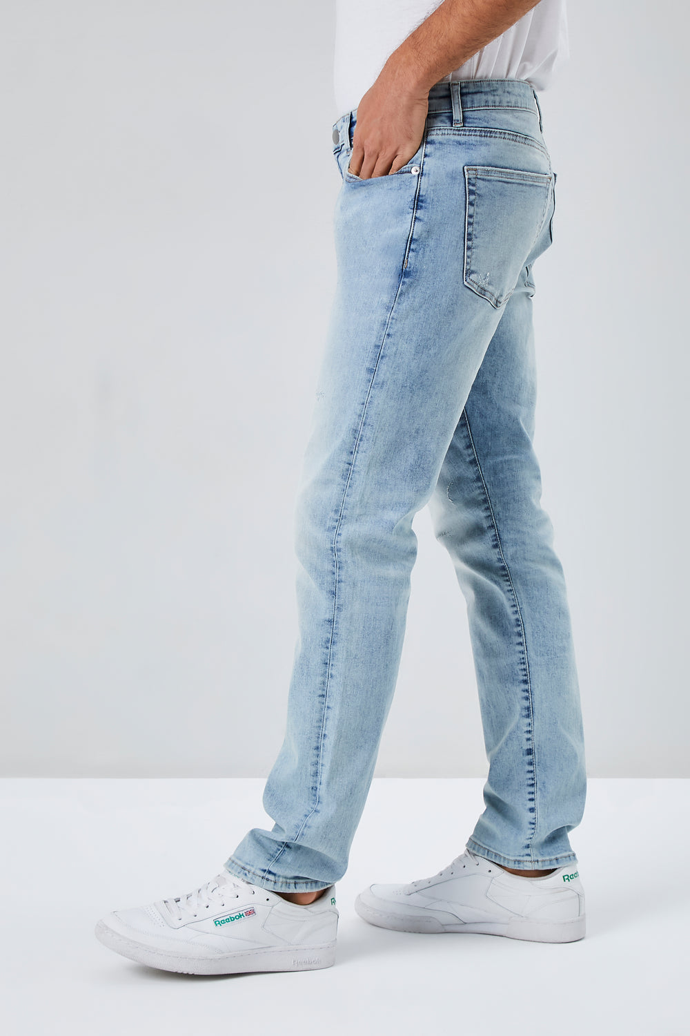 Stonewash Slim-Fit Jeans Light Denim Blue