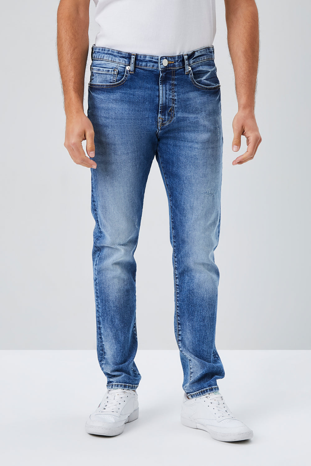Stonewash Slim-Fit Jeans Medium Blue