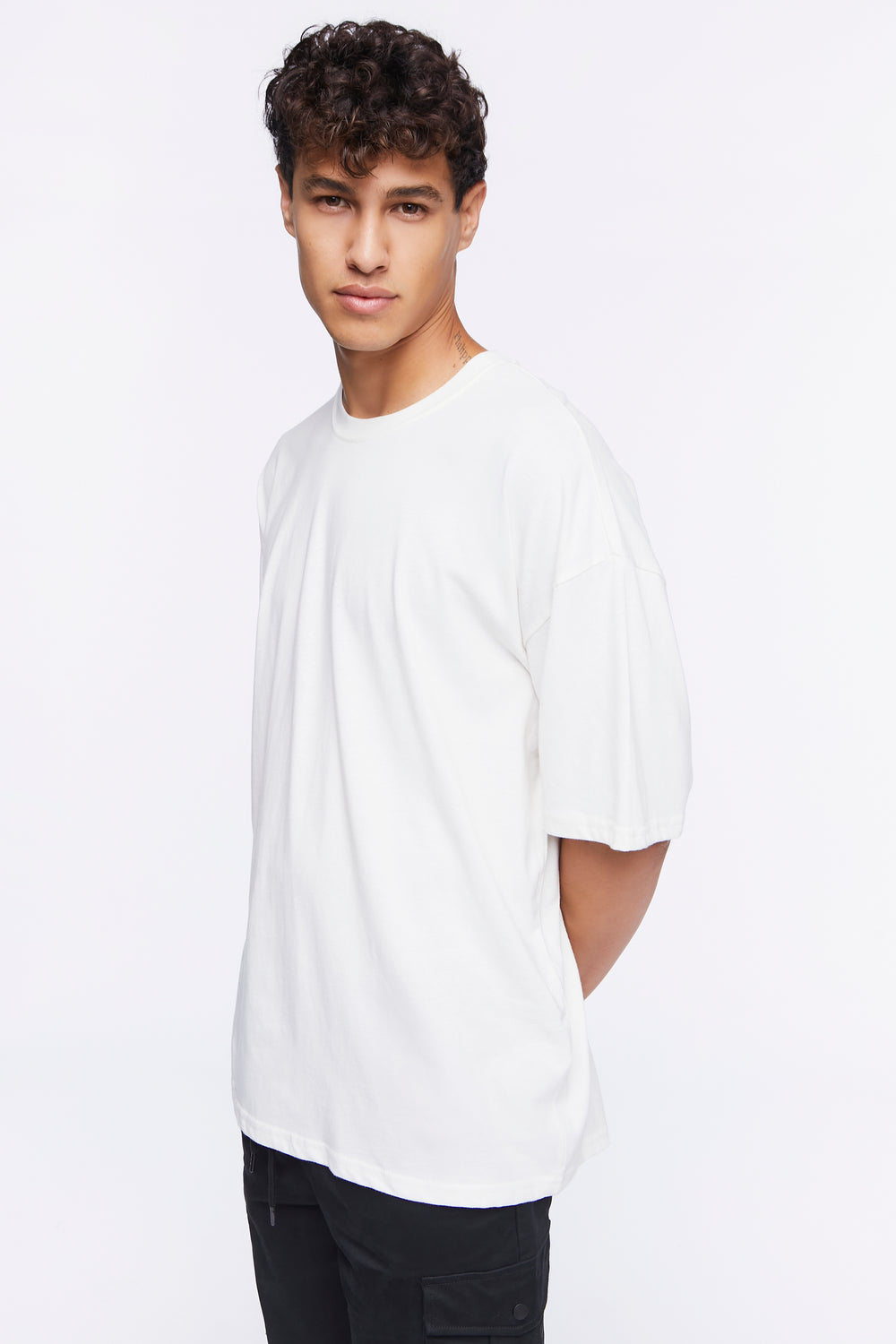 Oversized Cotton Crew Tee White