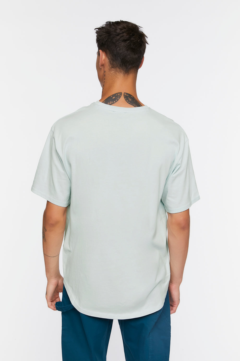 Scoop-Hem Crew Tee Light Blue