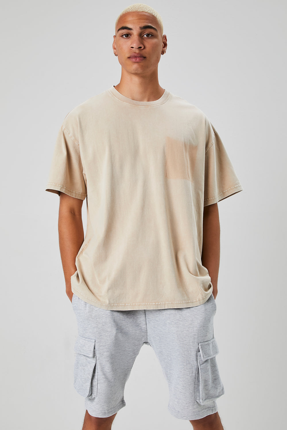 Mineral Wash Crew Neck Tee Taupe