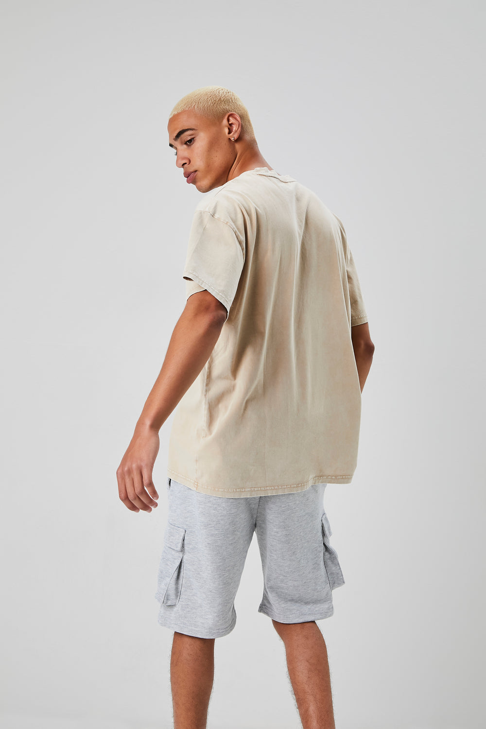 Mineral Wash Crew Neck Tee Taupe