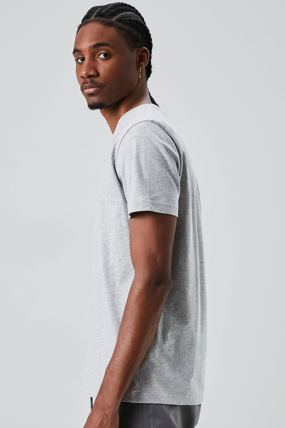 Basic Organically Grown Cotton Tee Heather Grey