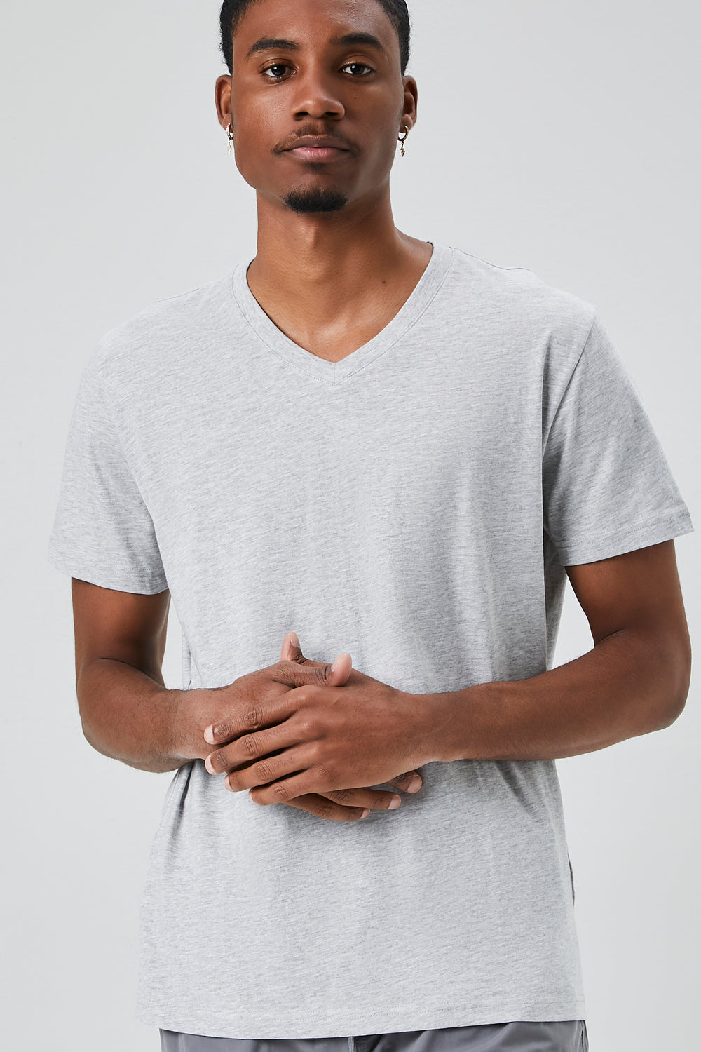 Basic Organically Grown Cotton Tee Heather Grey